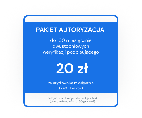 Pakiet Autoryzacja 100 Pakiet Autoryzacja 100