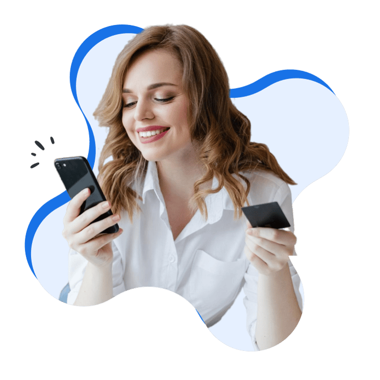 A woman using her smartphone to sign up for a webinar