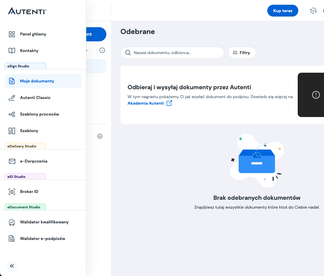 [PL] Zmiany w nawigacji platformy Autenti
