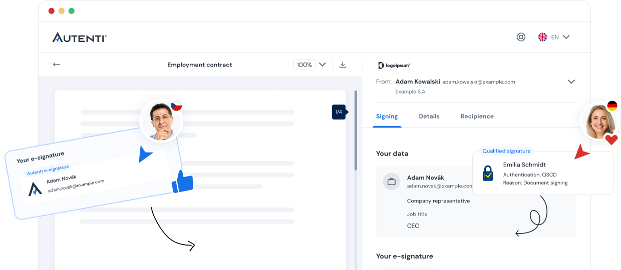 electronic signature software Autenti preview